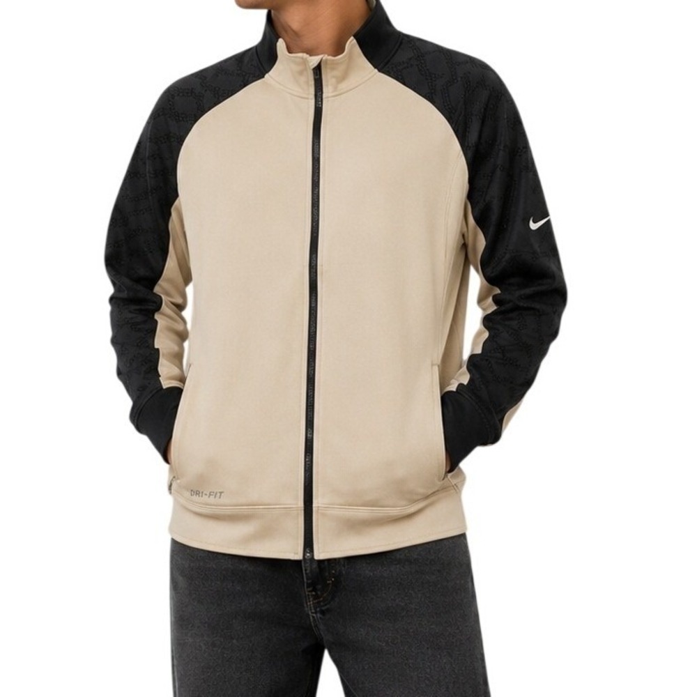 Nike Dri-FIT Tan And Black Full Zip Jacket Men's Small